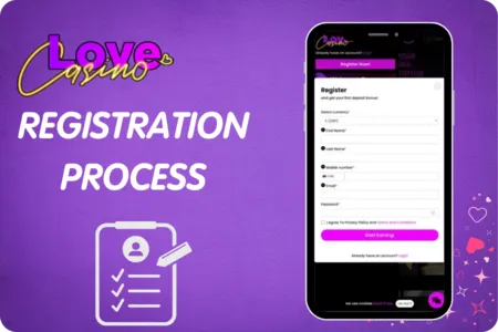 Lovecasino App Registration Process in App