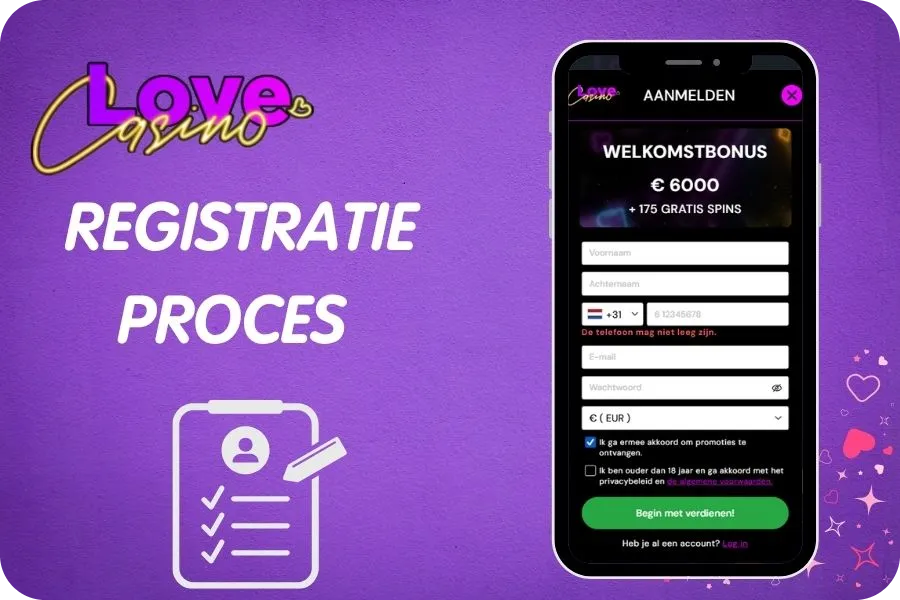 Love Casino Registratieproces in de app